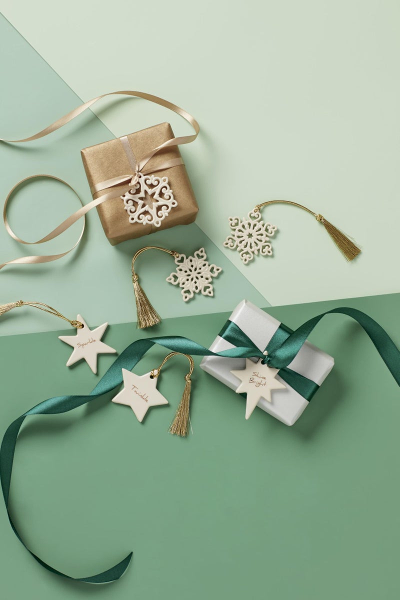 Lenox Ornament, Mini Snowflake 3-Piece Tree Ornament Set, Set Of 3, Porcelain Material, Gold Hanging Cord, Tree Decoration, Christmas Decorations, Christmas Ornaments, Snowflake Design (3 Pieces) - Image 3